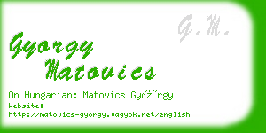 gyorgy matovics business card
